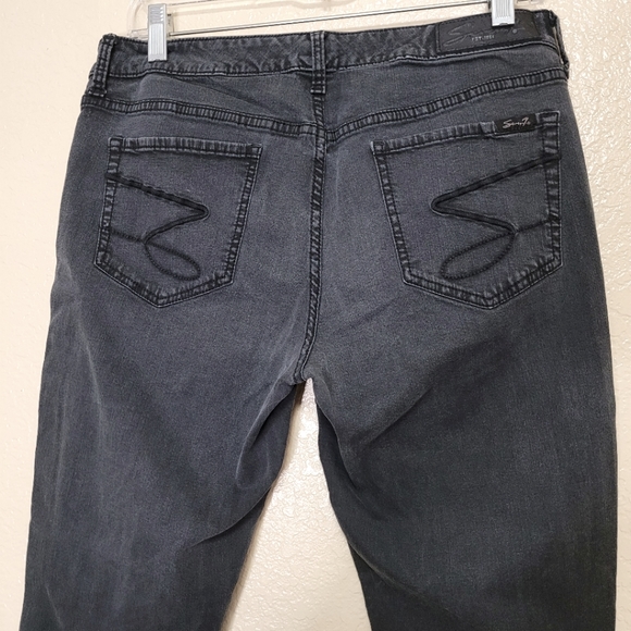 Seven7 Women Charcoal Black Jean Size 32 - Picture 5 of 8